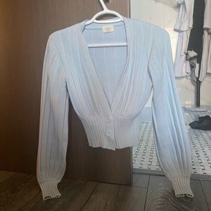Aritzia Wilfred New Plunge Cardigan Aura Blue